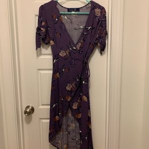 Francesca’s Blue Rain Small Purple Wrap Dress